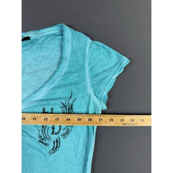 Rare Vintage Y2K Harley Davidson Womens Shirt Sparkle Stones Art Design Promo - Picture 7 of 8